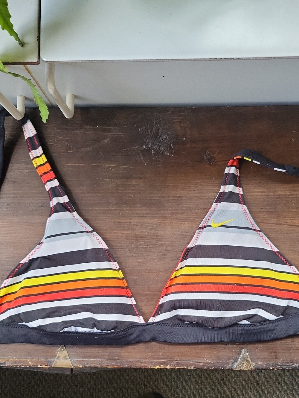 Nike Women's Reversible Solid Or Striped Triangle Bikini Top